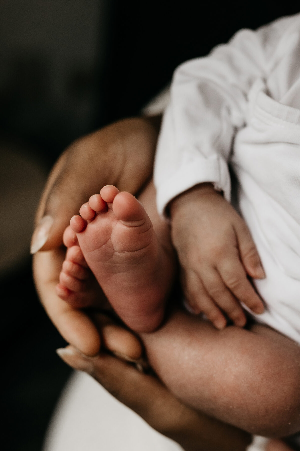 detail van voetjes bij newbornshoot